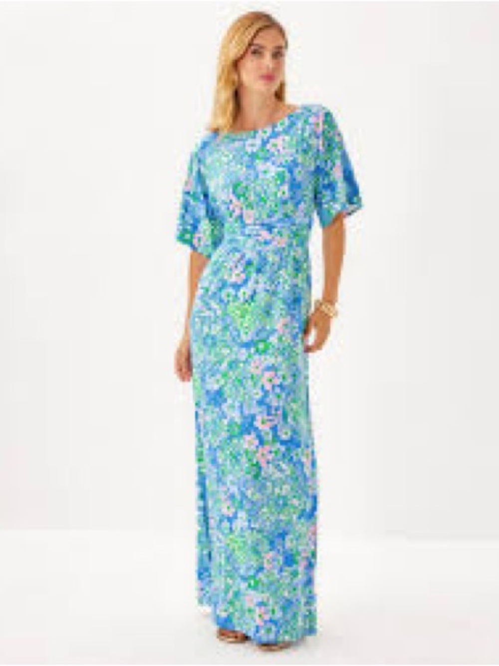 Lilly Pulitzer Parigi Maxi Dress Womens Small Blue Floral NWT Plumes In Bloom - Picture 10 of 10